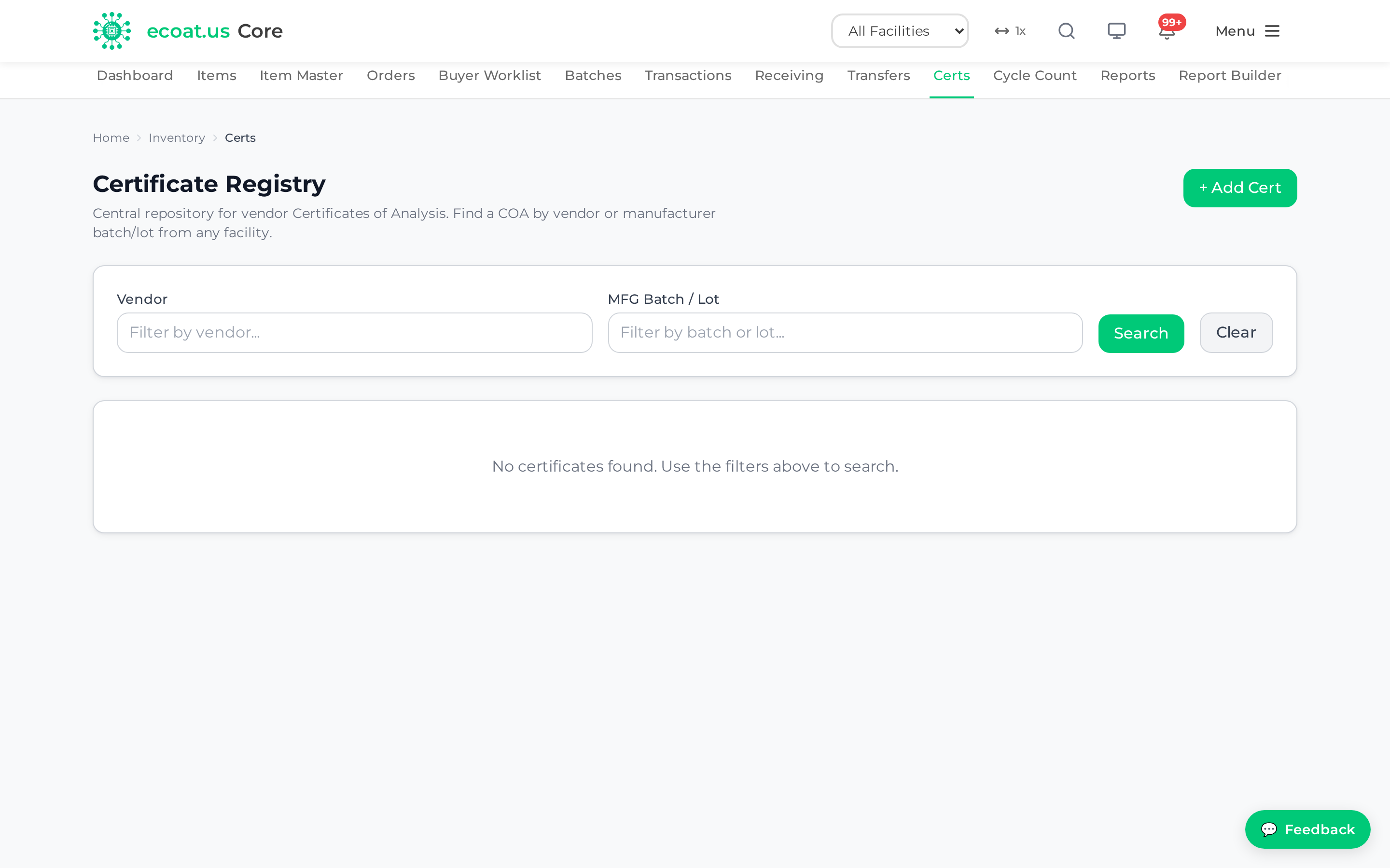 Certificate Registry