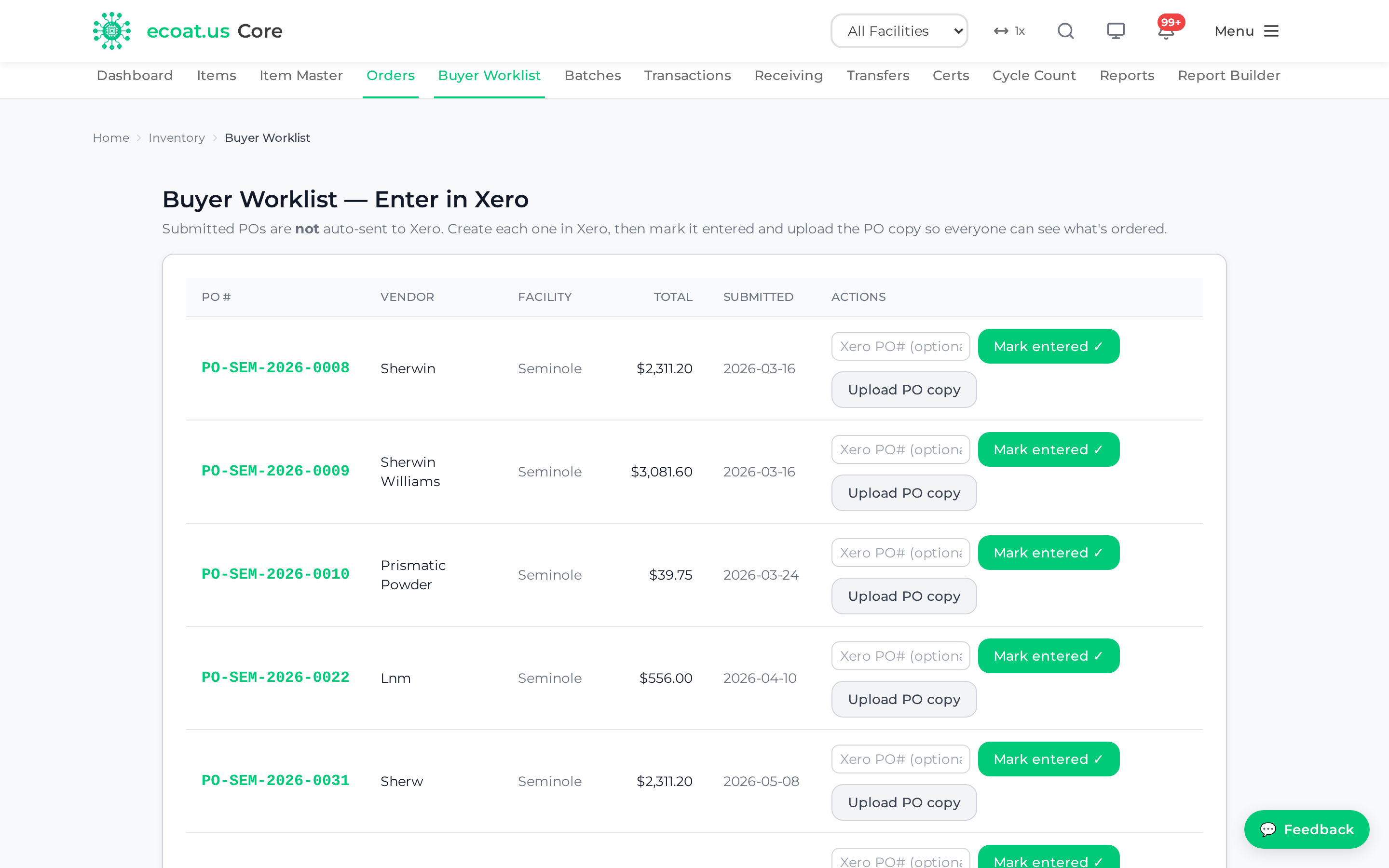 Buyer Worklist